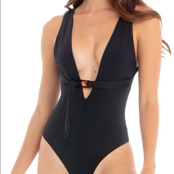 New Tavik Cindy Plunge Neck Bone One-Piece Swimsuit NWT Size Large - Picture 7 of 13